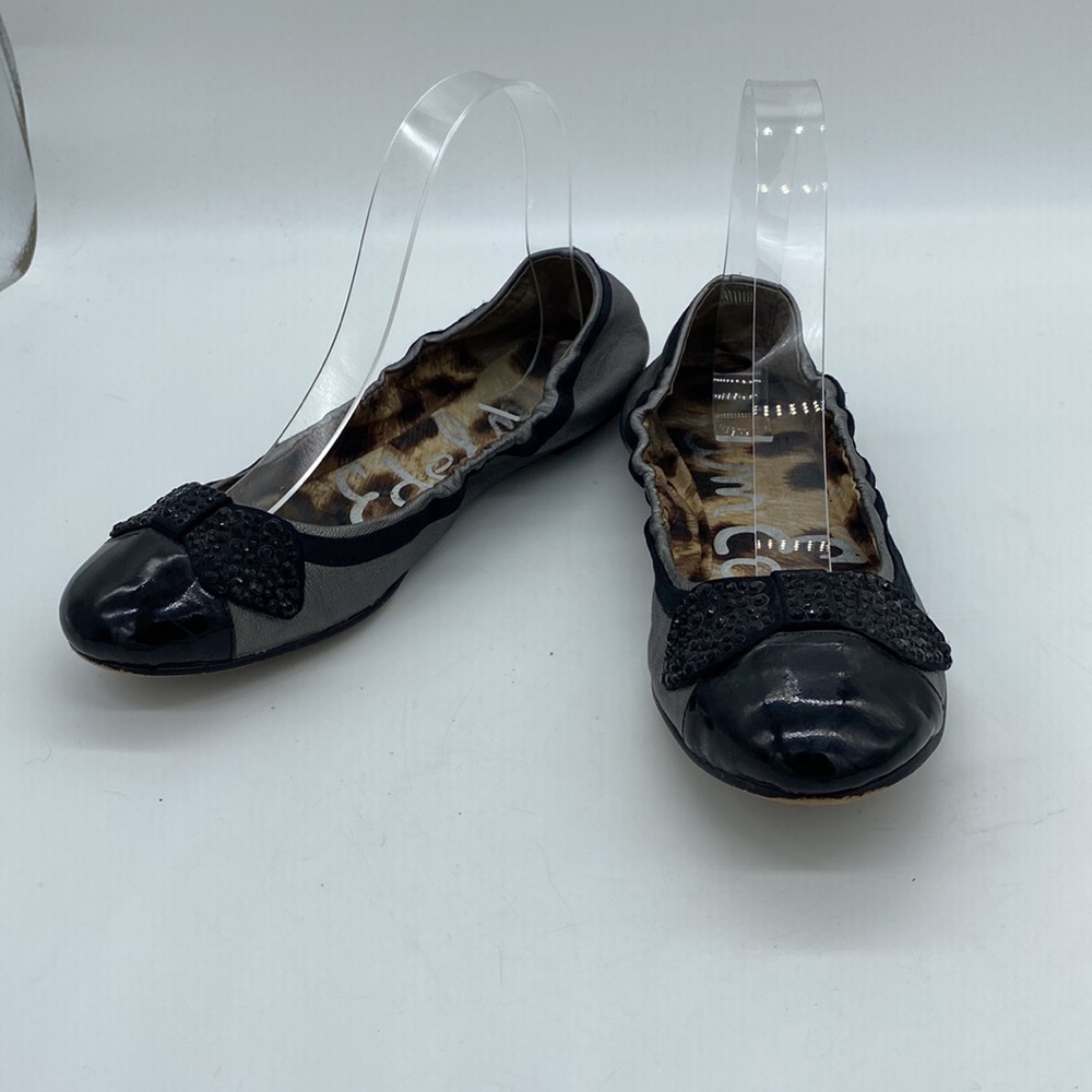Sam Edelman Blythe Sip On Ballet Flats Bow Black Grey Womens Size 6.5 M - Picture 4 of 12